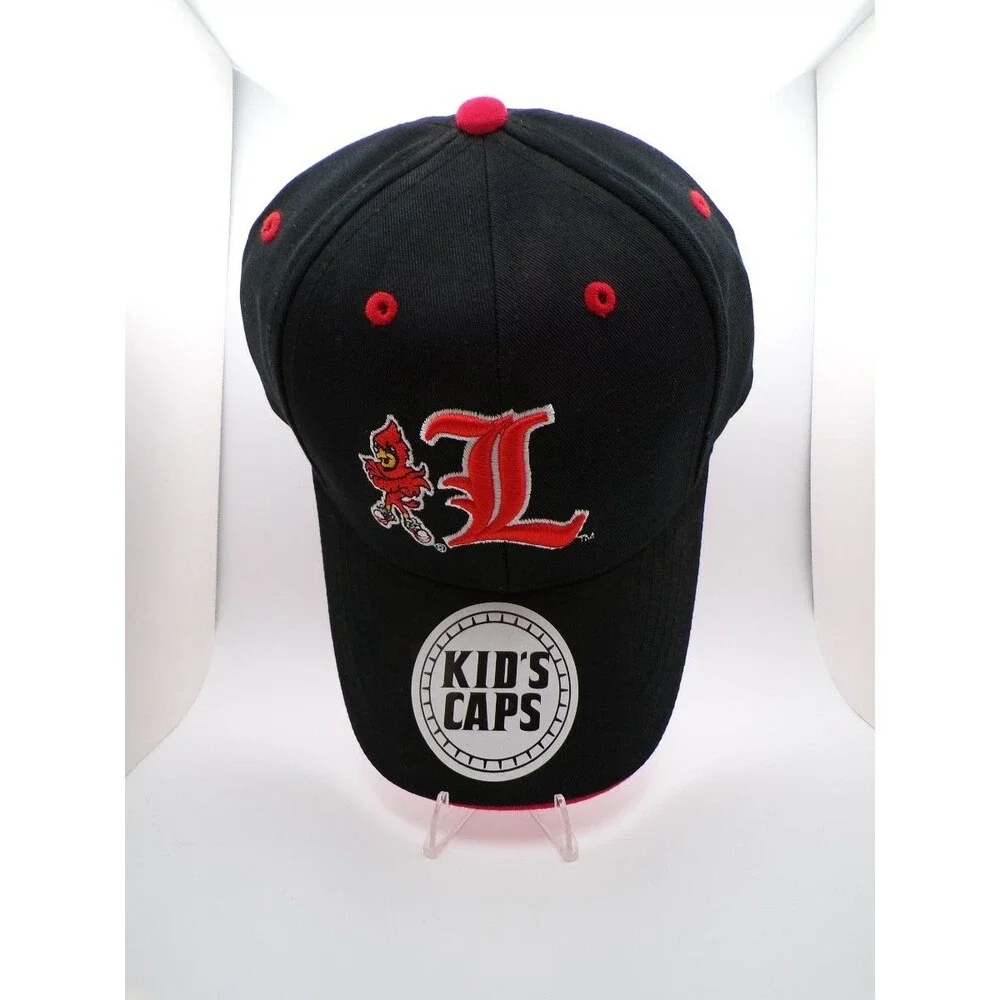 Louisville Boys L Logo Baseball Cap Black Red Kids One Size Official